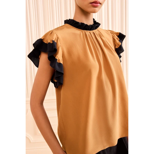 Ulla Johnson Twyla Ruched Top in Canyon