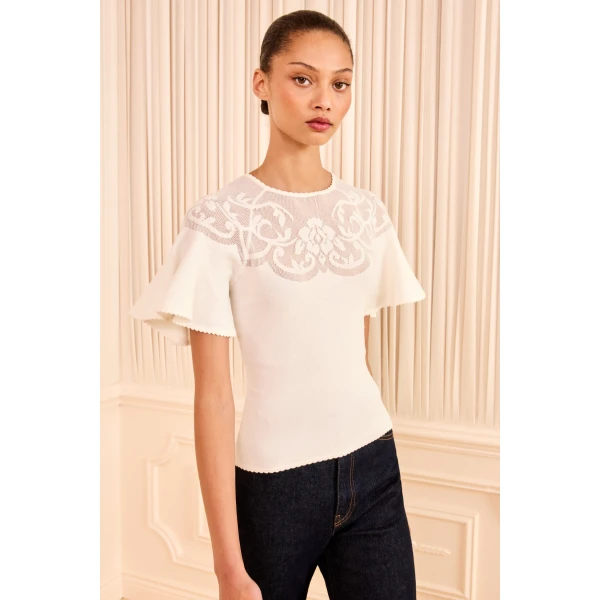 Ulla Johnson Vara Knit Top in Cowrie