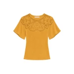 Ulla Johnson Vara Knit Top in Topaz | Short Sleeved | Coveti