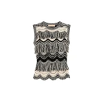 Ulla Johnson Vida Knit Top in Noir and Gardenia | Sleeveless | Coveti