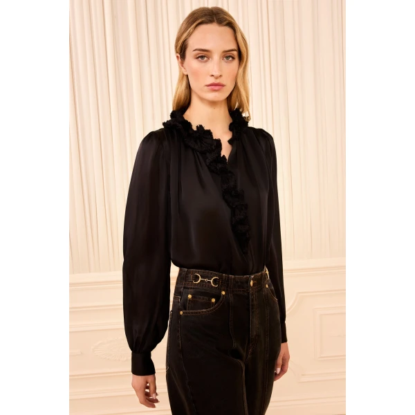 Ulla Johnson Willhemina Blouse in Noir