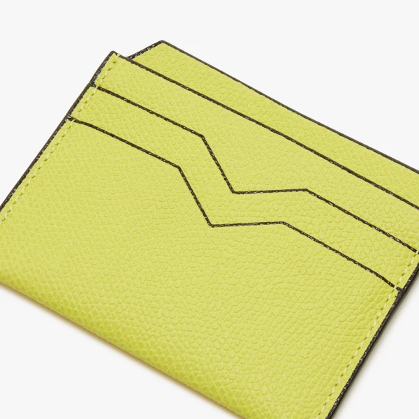 Valextra 4CC Card Case in Citrine Yellow | Cases | Coveti
