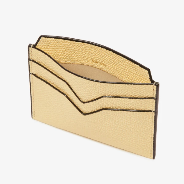 Valextra 4CC Card Case in Cream Yellow | Wallets & Purses | Coveti