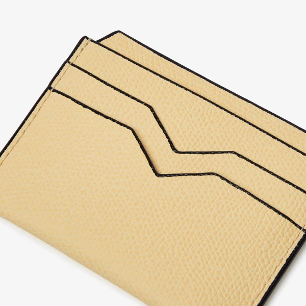 Valextra 4CC Card Case in Cream Yellow | Wallets & Purses | Coveti