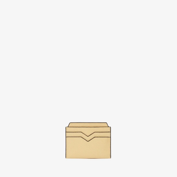 Valextra 4CC Card Case in Cream Yellow | Wallets & Purses | Coveti