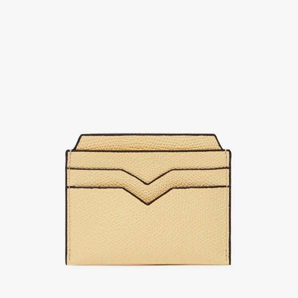 Valextra 4CC Card Case in Cream Yellow | Wallets & Purses | Coveti