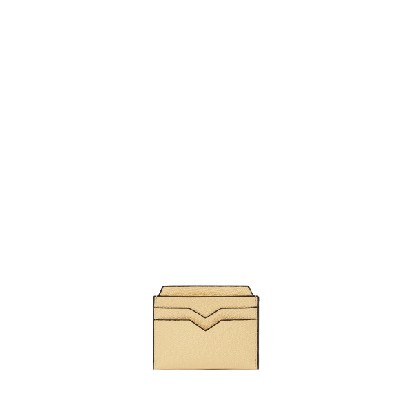 Valextra 4CC Card Case in Cream Yellow | Wallets & Purses | Coveti