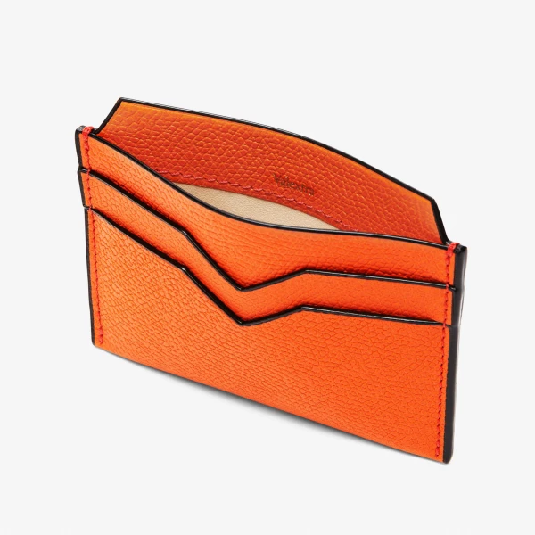 Valextra 4CC Card Case in Lobster Red | Wallets & Purses | Coveti