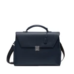 Valextra Avietta Briefcase with Flap 24H in Dark Blue | Men Bags | Coveti