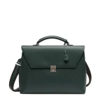 Valextra Avietta Briefcase with Flap 24H in Valextra Green | Men Bags | Coveti