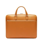 Valextra Avietta Briefcase with Zip 24H in Havana Brown | Men Bags | Coveti