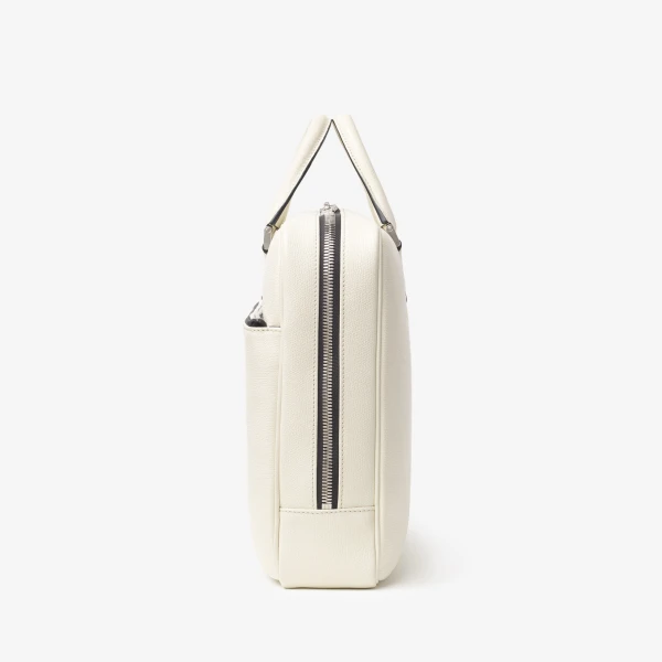 Valextra Avietta Briefcase with Zip 24H in Pergamena White | Totes & Top-Handle Bags | Coveti