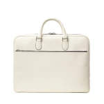 Valextra Avietta Briefcase with Zip 24H in Pergamena White | Totes & Top-Handle Bags | Coveti