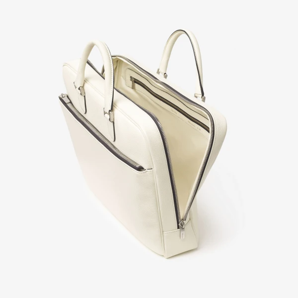 Valextra Avietta Briefcase with Zip 24H in Pergamena White | Totes & Top-Handle Bags | Coveti