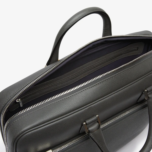Valextra Avietta Briefcase with Zip 24H in Smokey Grey | Men Bags | Coveti
