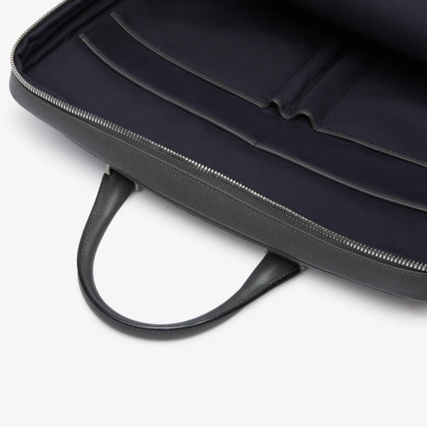 Valextra Avietta Briefcase with Zip 24H in Smokey Grey | Men Bags | Coveti