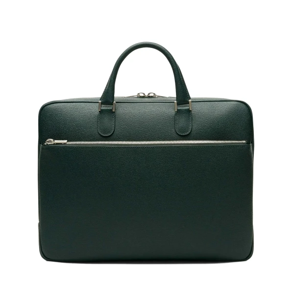 Valextra Avietta Briefcase with Zip 24H in Valextra Green | Men Bags | Coveti