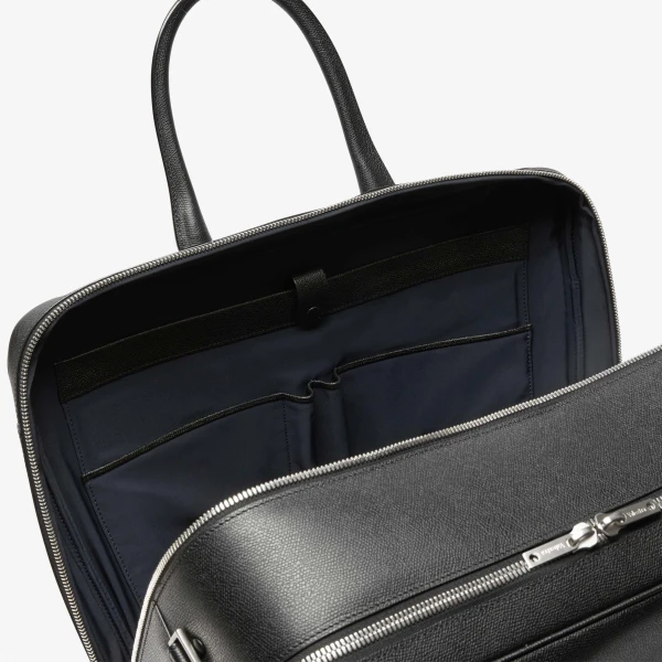 Valextra Avietta Travel Bag Two Chambers in Black | Totes & Top-Handle Bags | Coveti