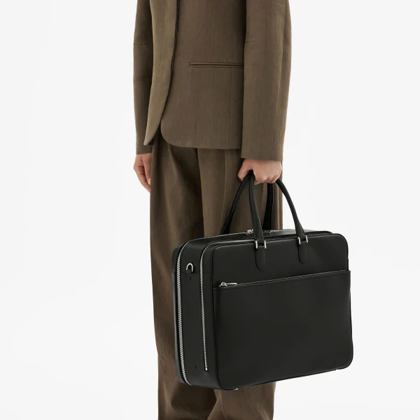 Valextra Avietta Travel Bag Two Chambers in Black | Men Bags | Coveti