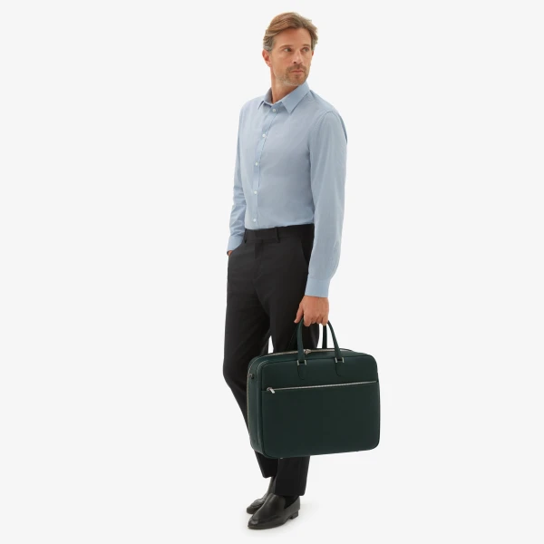 Valextra Avietta Travel Bag Two Chambers in Valextra Green | Totes & Top-Handle Bags | Coveti