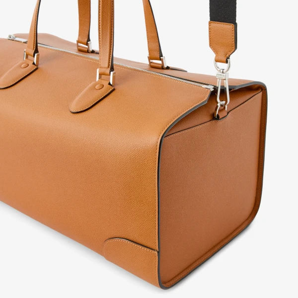 Valextra Babila Boston Travel Bag in Havana Brown | Men Bags | Coveti