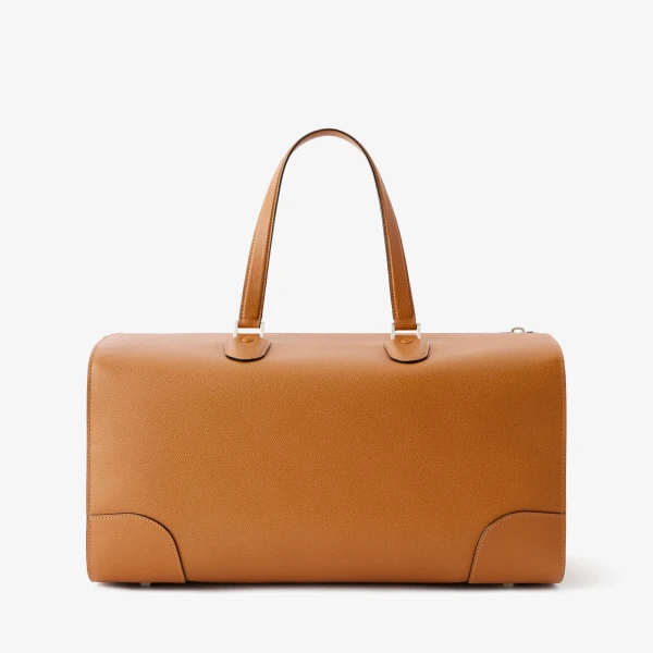 Valextra Babila Boston Travel Bag in Havana Brown | Men Bags | Coveti
