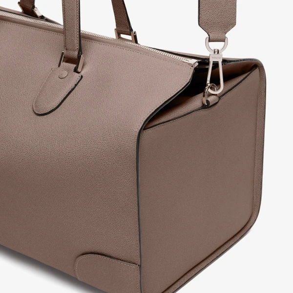 Valextra Babila Boston Travel Bag in Sahara Brown | Totes & Top-Handle Bags | Coveti