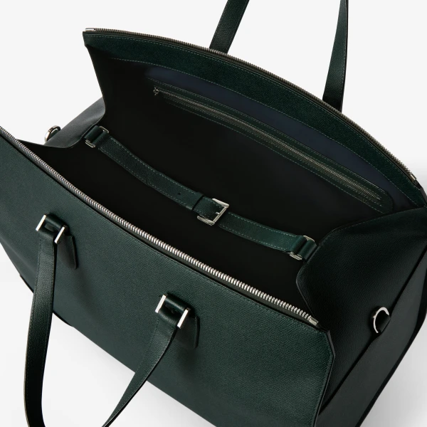 Valextra Babila Boston Travel Bag in Valextra Green | Men Bags | Coveti