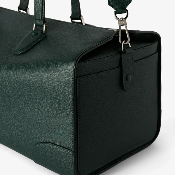 Valextra Babila Boston Travel Bag in Valextra Green | Men Bags | Coveti
