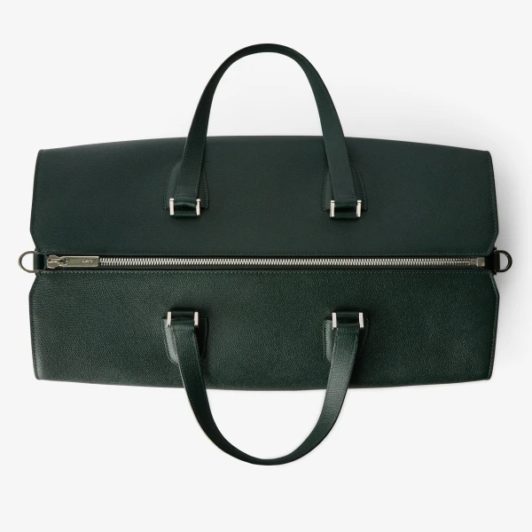 Valextra Babila Boston Travel Bag in Valextra Green | Men Bags | Coveti