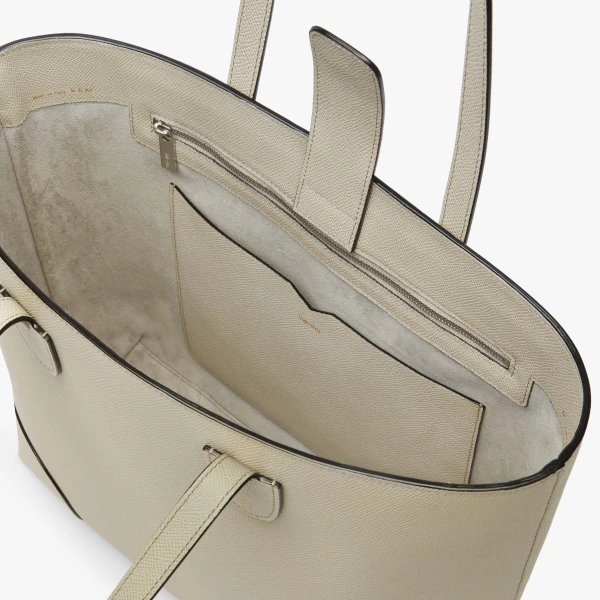 Valextra Babila Tote Mini Bag in Linen Grey | Men Bags | Coveti