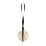 Valextra Baseball Charm in Pergamena White, Red and Black | Bag charms | Coveti