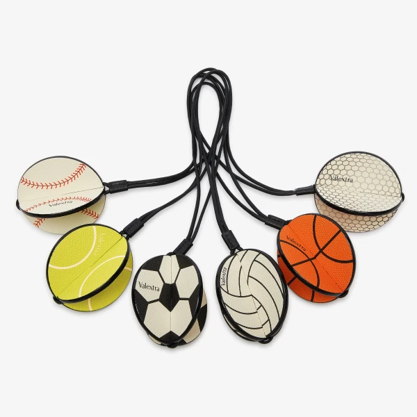 Valextra Basketball Charm in Orange and Black | Bag charms | Coveti