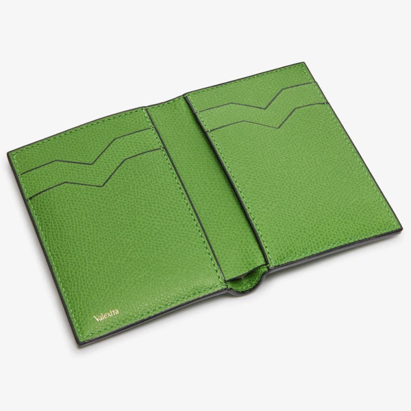 Valextra Bifold Wallet 4CC in Grass Green | Wallets & Purses | Coveti