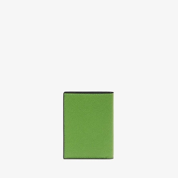 Valextra Bifold Wallet 4CC in Grass Green | Wallets & Purses | Coveti