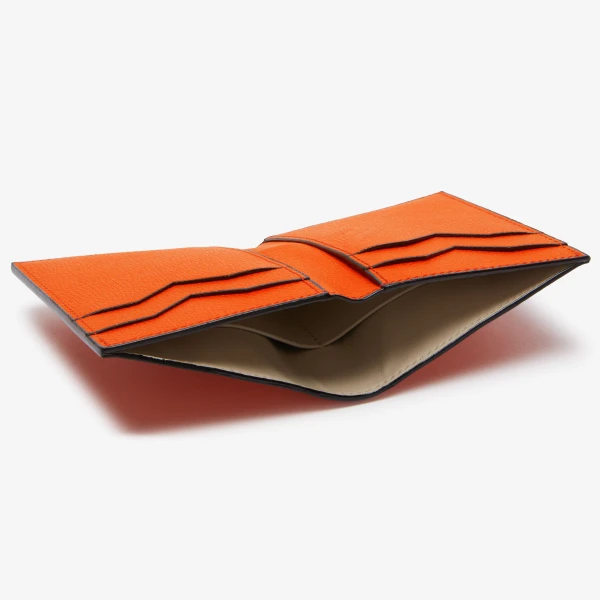 Valextra Bifold Wallet 4CC in Lobster Red | Wallets & Purses | Coveti