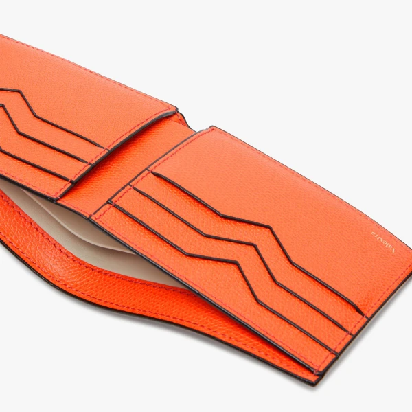 Valextra Bifold Wallet 6CC in Lobster Red | Cases | Coveti