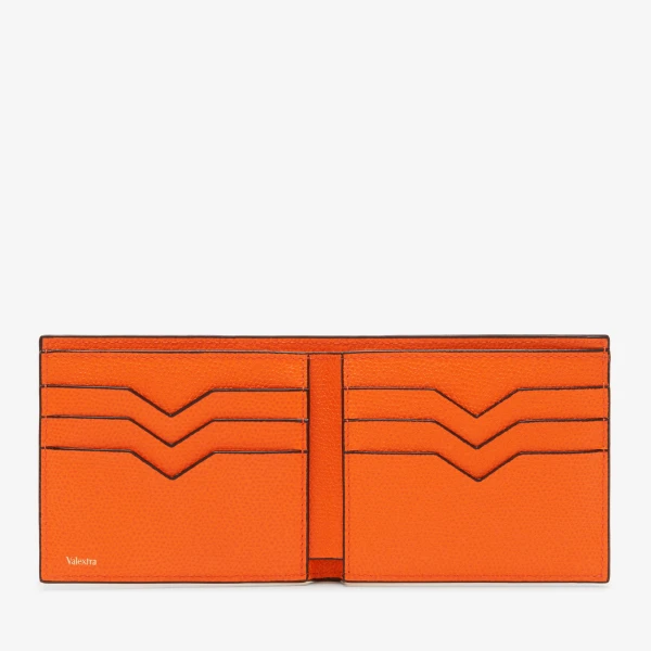 Valextra Bifold Wallet 6CC in Lobster Red | Cases | Coveti