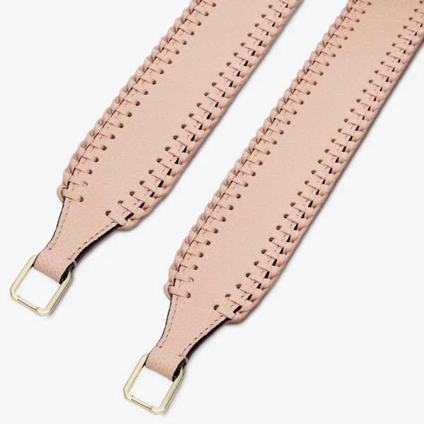 Valextra Braided Shoulder Strap in Bonne Mine Pink | Bag Straps | Coveti