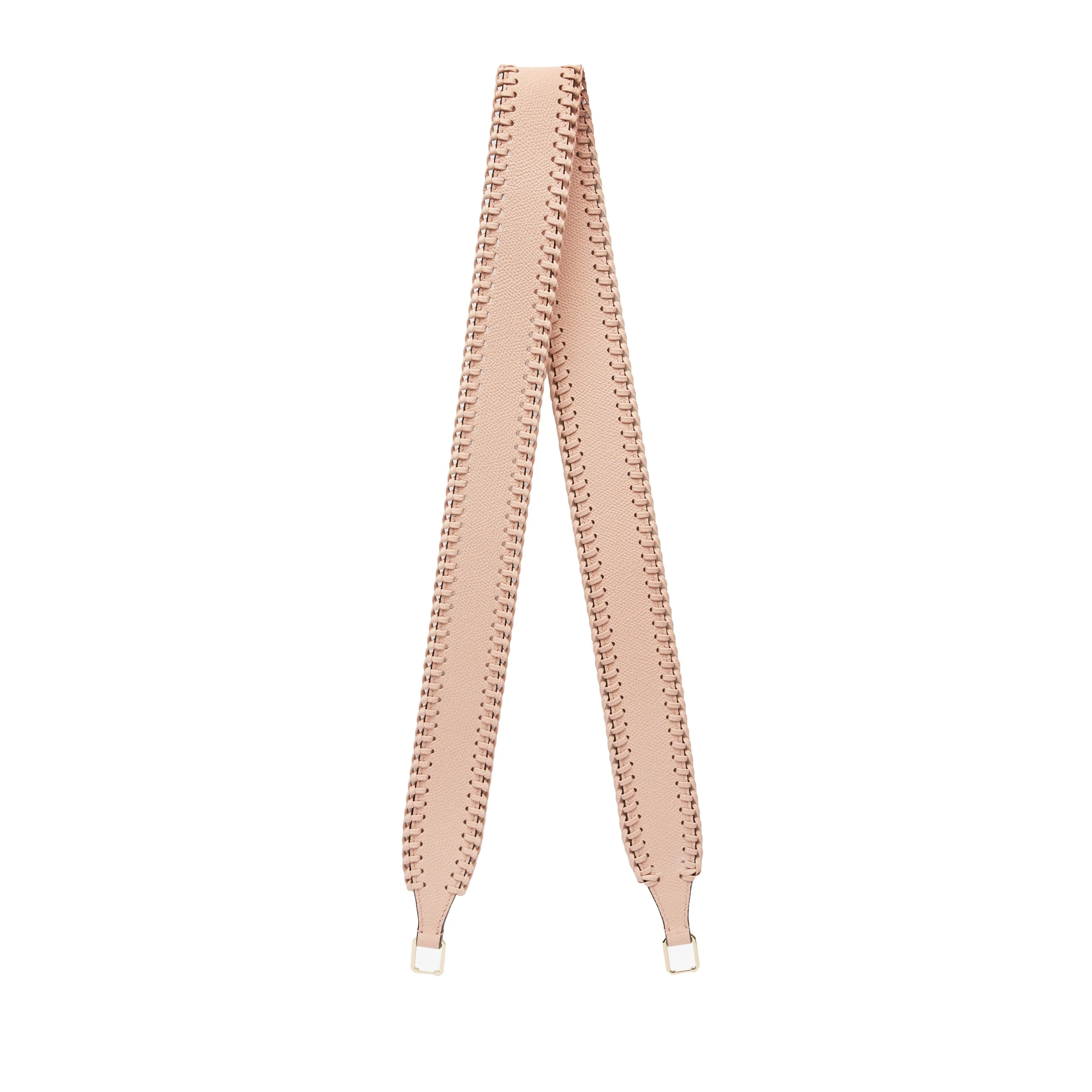 Valextra Braided Shoulder Strap in Bonne Mine Pink Valextra Braided Shoulder Strap in Bonne Mine Pink | Bag Straps | Coveti