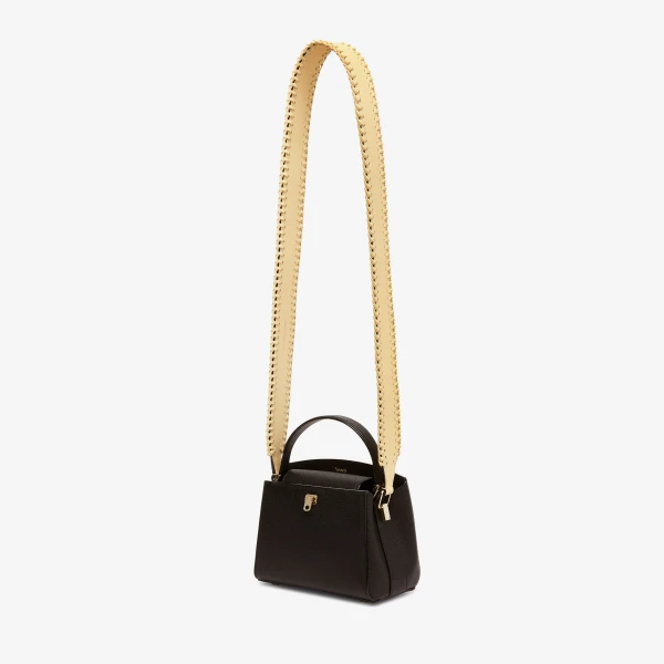 Valextra Braided Shoulder Strap in Cream Yellow | Bag Straps | Coveti