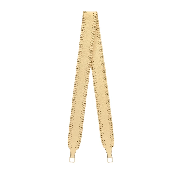 Valextra Braided Shoulder Strap in Cream Yellow | Bag Straps | Coveti