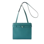 Valextra Brera B-Tracollina Crossbody Bag in Bottle Green | Shoulder & Crossbody Bags | Coveti
