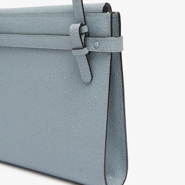 Valextra Brera B-Tracollina Crossbody Bag in Niagara Blue | Shoulder & Crossbody Bags | Coveti