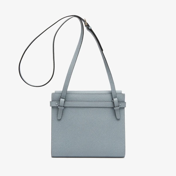 Valextra Brera B-Tracollina Crossbody Bag in Niagara Blue | Shoulder & Crossbody Bags | Coveti