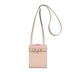 Valextra Brera B-Tracollina Slim Crossbody Micro Bag in Bonne Mine Pink | Shoulder & Crossbody Bags | Coveti