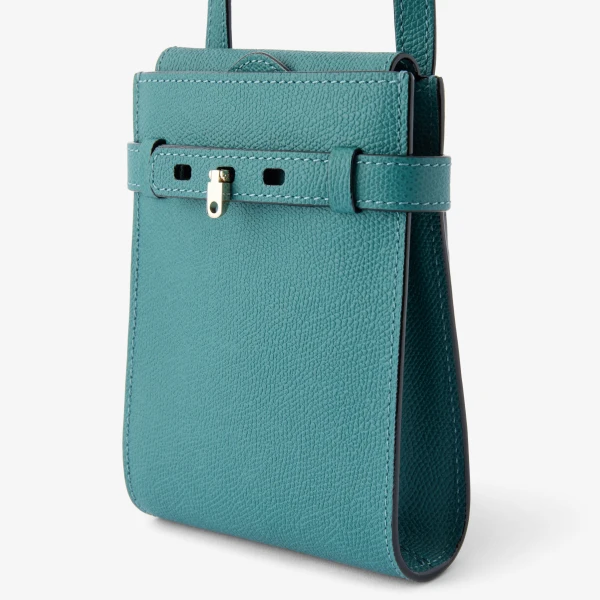 Valextra Brera B-Tracollina Slim Crossbody Micro Bag in Bottle Green | Shoulder & Crossbody Bags | Coveti
