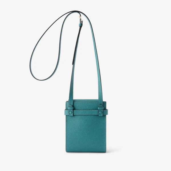 Valextra Brera B-Tracollina Slim Crossbody Micro Bag in Bottle Green | Shoulder & Crossbody Bags | Coveti