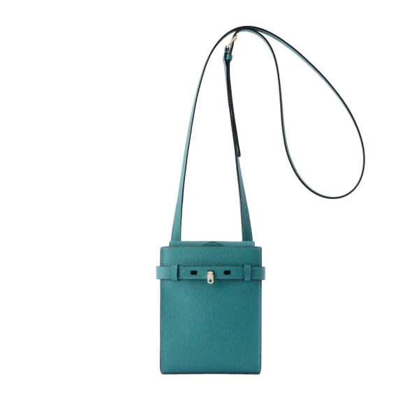 Valextra Brera B-Tracollina Slim Crossbody Micro Bag in Bottle Green | Shoulder & Crossbody Bags | Coveti