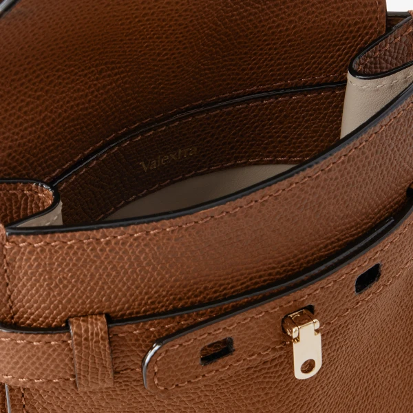 Valextra Brera B-Tracollina Slim Crossbody Micro Bag in Chocolate Brown | Shoulder & Crossbody Bags | Coveti